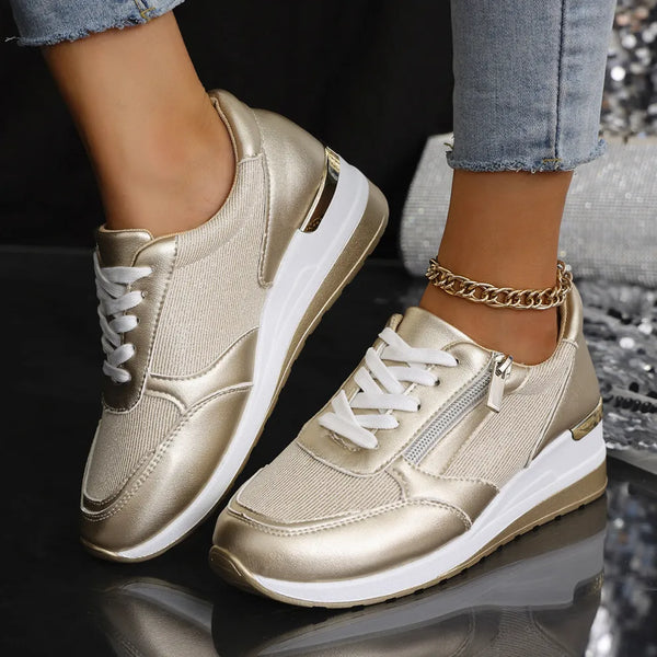 THE OLIVIA — Side-Zip Suede Trainer