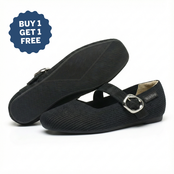 THE ASHFORD — Wide-Toe Comfort Flat