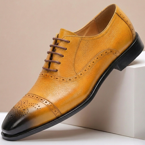 THE BRAEMAR — Genuine Cowhide Leather Brogues