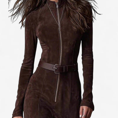 Lexi™ | Chic Belted Maxi Dress for Winter