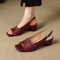THE CORDELIA — Genuine Leather Slingback Sandal