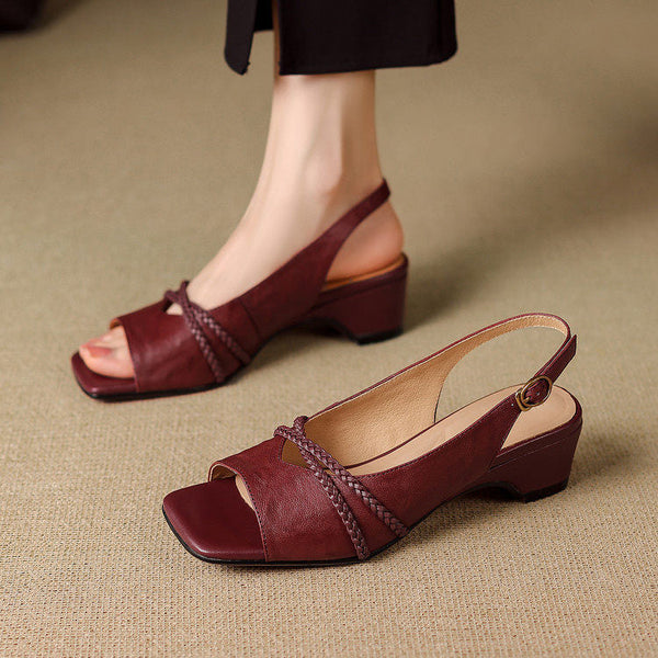 THE CORDELIA — Genuine Leather Slingback Sandal