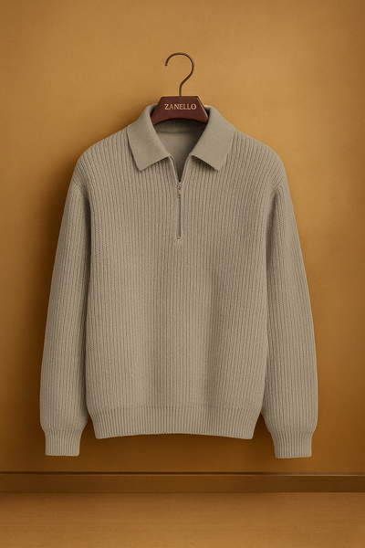 John™ | Soft Knitted Jumper with Half Zip