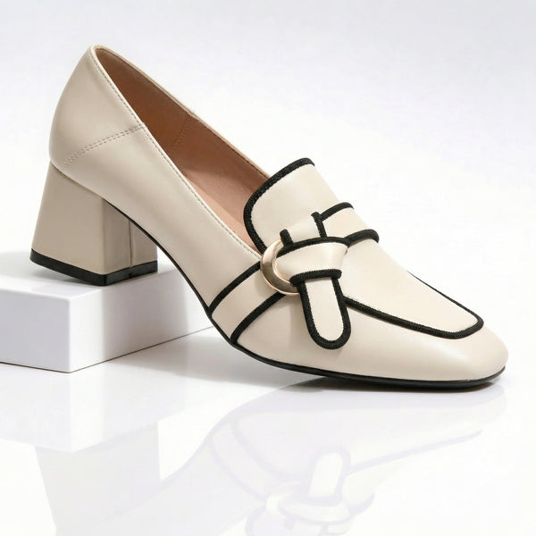 THE ODETTE — Contrast Outline Loafer Heel