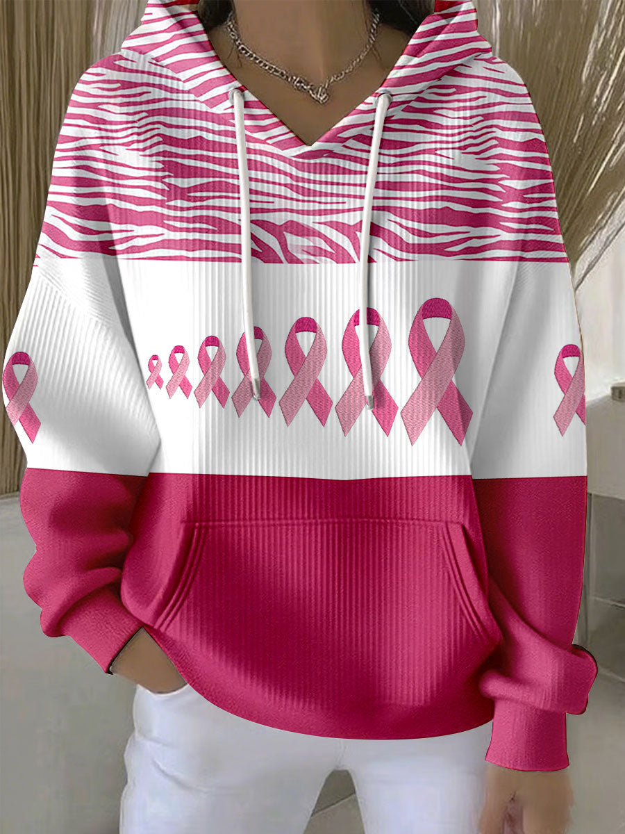 Joyce™ | Women's Sweatshirt with Pink Ribbon - Breast Cancer Awareness